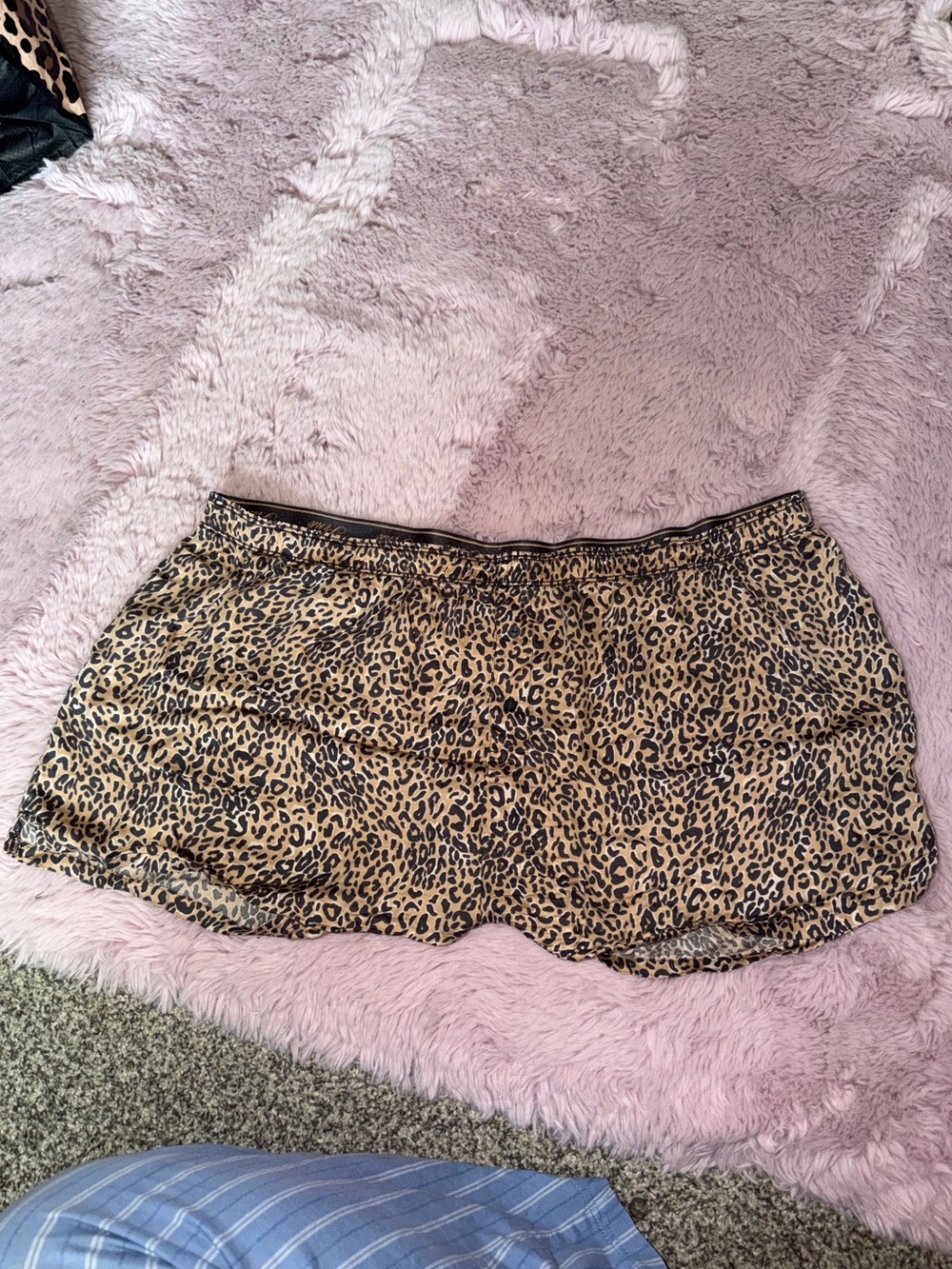 PINK Leopard Print Women’s Sleep Shorts - Tan